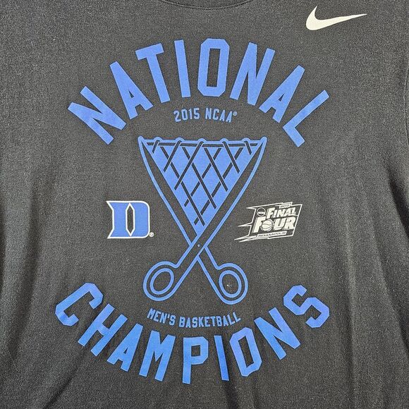 Nike Duke University Blue Devils 2015 NCAA Basketball National Champions Black L - Picture 1 of 8